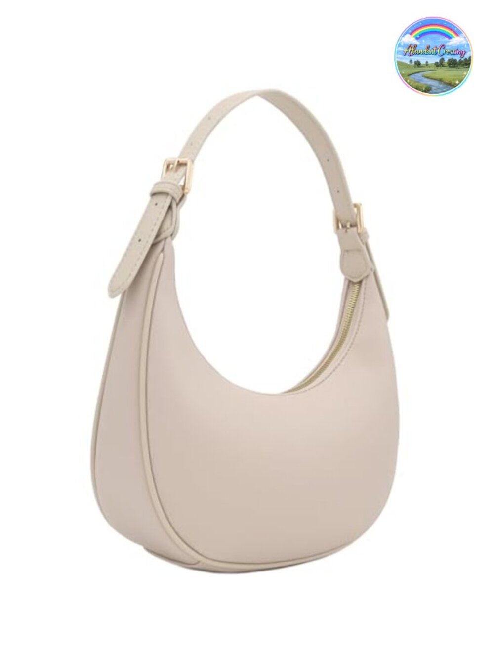 FashionPuzzle Crescent Shoulder Bag Underarm Purse Faux Leather